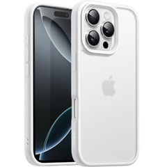【新着商品】6.3インチ用 マットケース Pro 耐衝撃性ミリタリーグレードの落下保護 つや消しの半透明背面 16 スマホカバー iPhone 指紋防止 JETech (ホワイトチタニウム)