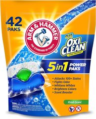 Arm & Hammer Plus Oxi Cleanランドリー洗剤、新鮮な香り、42個　５in１