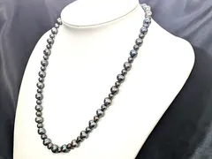 特売！お値打ち価格で提供 湖水パールブラック系ネックレス ６ｍｍ～８ｍｍ 冠婚葬祭にもご利用いただけます - メルカリ