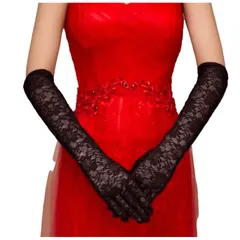 【新品】 [Kai La Nalu] ウエディング グローブ レディース ファッション 結婚式 手袋 大人 女性 用 パーティー 黒 サイズ メンテナンス セット 夏 春 秋 冬 オールラウンド レース ホワイト ブラック 白 ロブラック かわいい シンプ 0