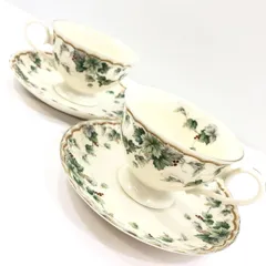 【オススメ!!】NARUMI China ナルミ チャイナ アルページュ 葡萄柄 ティーカップ カップ&ソーサー 2客 洋食器 茶器