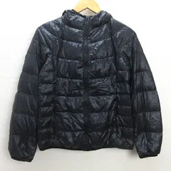 U■ユニクロ/UNIQLO フード付き ナイロン ウルトラライトダウンジャケット JKT【M】黒/LADIES/70a【中古】■