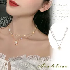 2連 チョーカーネックレス レディース ショート チェーンネックレス