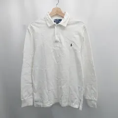 ◇ ポロラルフローレン エルボーパッチ　長袖 ラガーシャツ サイズM ホワイト系 メンズ E  【1506230024452】