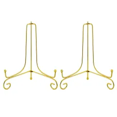 【在庫セール】(2 8号 本立て 個セット) 写真立て 皿立 アイアン プレートスタンド ゴールド