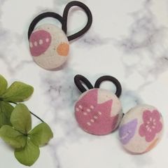 くるみボタンヘアゴム