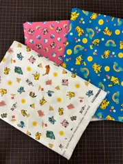 531 【ラスト1点】USA輸入生地シーチング ポケットモンスター　3種セット  約106cm～111cm×50cm(3枚入り)