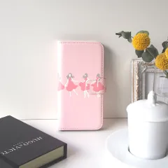 ＜iPhone系①＞踊る手帳型スマホケース／ピンク