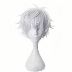 仮装 変装ウィッグ 耐熱ウィッグ 悟ウィッグ アニメウィッグ 日常撮影 五条 ハロウィン 文化祭 コスプレウィッグ 校祭 コスプレ用小物 呪術廻戦 ウィッグネット付き