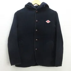 Q■ダントン/DANTON ウールモッサ シングルフードジャケット/JD-8458 WOM■紺【 34 】LADIES/17【中古】