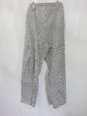 ◇ ⊂ antiqua アンティカ ストライプ テーパード パンツ ホワイト ブラック系 レディース E  【1507160003586】