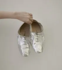 #분샵 # e porselli ポルチェッリ フラットシューズ ポーセリン・ジャズ シルバーフラット