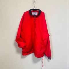 【超希少】 Y2K 80s - 90s チャンピオン 目付き ロゴ刺繍 ハーフジップ アノラック ナイロン スウェット【FU000009】