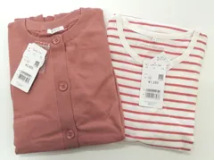 [NI] 未使用　Honeys　ハニーズ　カーディガン　長袖ボーダー　Tシャツ　ピンク　レディース　LLサイズ　２点まとめて