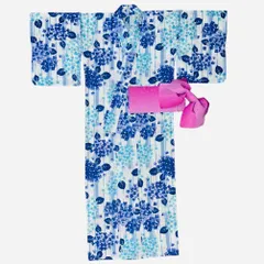 【🌟大特価🌟定価12,800円】ME-A-314 新品　レディース　女子　浴衣　お祭り　花火大会　夏　盆踊り　デート　イベント　綿100% 昭和レトロ　和モダン　大人可愛い　花　ユリ　青　オレンジ　作り帯　紫　155〜165cm  誕生日　プレゼント