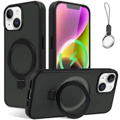 【在庫セール】マット感 半透明 Mini Mini 隠しスタンドケース 12 12 iPhone ワイアレス充電 iPhone 耐衝撃 スマホケース ストラップホール付き HILEGENER 縦横両対応 スタンド機能 iPhone カバー 12ミニ 一体型・ス