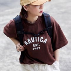 NAUTICA　ノーティカ tシャツ Tシャツ  Felt Pach Arch Logo フェルト パッチ  ワッペン　アーチロゴ ショートスリーブ　レディース　メンズ　Tシャツ