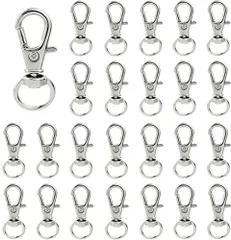 32mm/1.9g_シルバー ナスカン 32mm キーホルダー 回転フック 金具 パーツ DIY用 アクセサリーナスカン ハンドメイド 手芸用品 手作り 30個 (32mm/1.9g, シルバー)