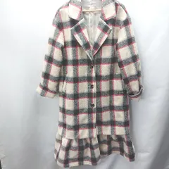 ◇ amic アミック チェック柄 長袖 チェスターコート サイズF ベージュ レディース E  【1407020049733】のサムネイル