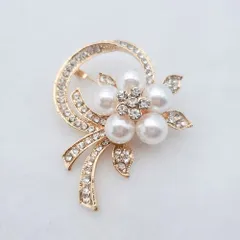 ブローチ パール コサージュ サークルE ゴールド 卒業式 入園式 結婚式