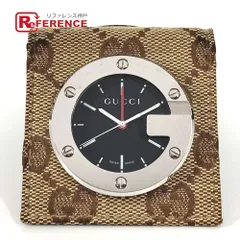 GUCCI 置時計 楽天市場】GUCCI グッチ ブラック文字盤 GGキャンバス SS