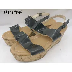 ◇ ADAM ET ROPE アダムエロペ バックストラップ ウェッジソール サンダル サイズS ブラック レディース  【中古】 【1112080004966】