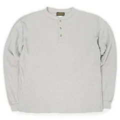 エディーバウアー Eddie Bauer 80s 80年代 ヘンリーネック カットソー 黒タグ 針抜き リブ編み ロンT 長袖 USA アメリカ ヴィンテージ 古着 メンズ Tシャツ カットソー 霜降りグレー M【中古】