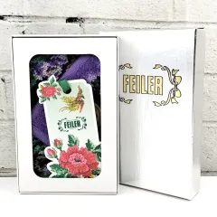 【 FEILER 】J 204 A-1 フェイラー 花 総柄 コットン 100％ タオル ハンカチ 服飾小物