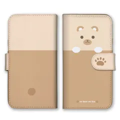 iPhone 11 iPhone11 ケース 手帳型 アイフォン11 スマホケース 携帯ケース 韓国 くま くまさん クマ こぐま かわいい バイカラー ブラウン 茶色 ペア カラー04