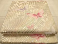 平和屋着物◎六通柄袋帯 霞文 陶漆箔 正絹 逸品 CAAT4884ft