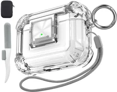 Valkit Airpods Pro 第2世代/第1世代ケース クリア クリーナーキット&ロック付き ソフトTPU Airpod Pro 2/1ケース 耐衝撃 iPod Pro 2保護ケース Airpods Pro Gen 2nd/1st(2 [透明ロック。]