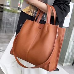 ファッショナ本牛革 大容量のショルダーバッグ 女性用 ベーシック本革 ショルダーバッグ レディース 大容量 ベーシック 日常コーディネート ポリエステル裏地