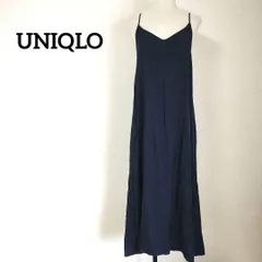 UNIQLO ユニクロ ムジ キャミソール ワンピース マキシ丈 ネイビー Mサイズ