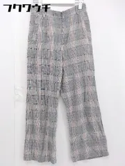 ◇ SLOBE IENA スローブ イエナ チェック リネン混 パンツ グレー マルチ レディース  【1106010005109】