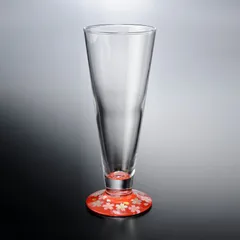 紀州塗り ぬりもん de Verre ピルスナー ビールグラス 蒔絵 桜 赤 日本製 国産のサムネイル