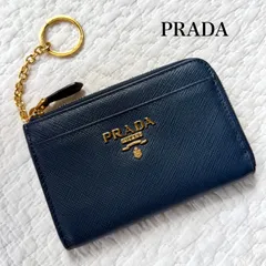 【極美品✨】プラダ コインケース 小銭入れ キーリング サフィアーノレザー 黒 PRADA】サフィアーノレザー キーケース1PP122 (PRADA/コイン