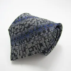 ミッソーニ ブランド ネクタイ ストライプ柄 格子柄 シルク イタリア製 PO メンズ ネイビー Missoni 【中古】