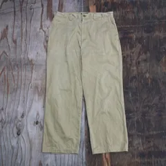 90s POLO JEANS Ralph Lauren ポロジーンズ ラルフローレン チノパン ポロチノ ワーク トラウザー カーキ ベージュ アイビー プレッピー メンズ W35 VINTAGE 古着 MF19