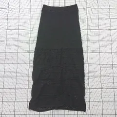 ◇ ⊂ アメリカン ホリック コットン100％ ロング タイト 透かし編みニットスカート サイズS ブラック系 レディース E  【1508250013133】