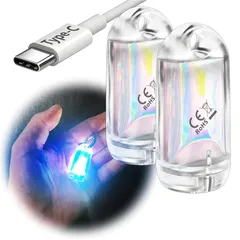 【新着商品】DOKEEP 超ミニ LEDライト 2個セット超軽量 11g USB-C充電式 EDC ミニランタン LED 高輝度 ミニ 懐中電灯 ポケットライト 防水 ミニ投光器 点灯3~50時間 (ブルー) 0