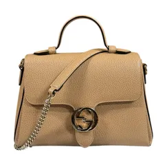 グッチ インターロッキングG ショルダーバッグ レザー 510302 ベージュ レディース  GUCCI  中古 グッチ