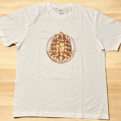 ヘルマンリクガメ甲羅柄半袖Tシャツ 白L 亀オリジナルTシャツ