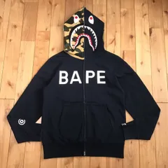 BAPE LOGO シャーク パーカー Mサイズ ネイビー shark full zip hoodie a bathing ape エイプ ベイプ アベイシングエイプ