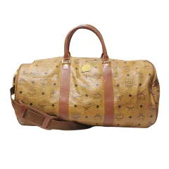 エムシーエム MCM 総柄 2way ボストンバッグ ショルダー 皮革 大容量 鞄 ユニセックス キャメル 茶系 Xのサムネイル