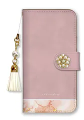 iPhoneX iPhoneXS ケース 手帳型 アイフォンX アイフォンXS スマホケース パール デコ付き ストラップ付 韓国 大理石 マーブル柄 おしゃれ オシャレ 大人 ネイビー ブルー パープル カラー04