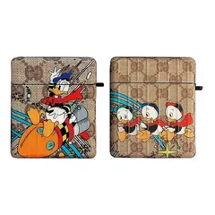 【在庫セール】用 第2世代 AirPods AirPods AirPods ファッション シンプル ソフトスリムカバー 可愛い ケース ドナルドダック ドナルドダック 2 2 キーチェーン付きワイヤレス充電対応 カラビナ 防塵 防水 耐衝撃 保護ケース カバー