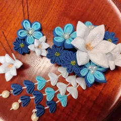 つまみ細工 髪飾り4点セット No.1094
