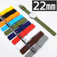 22mm スマートウォッチ ベルト バネ棒付き 腕時計 交換ベルト 交換バンド 交換用バンド 替え シリコン ラバー メンズ レディース 防水 ワンタッチ 白ホワイト黒ブラック赤レッド緑グリーン 紺ネイビー オレンジ黄色イエロー グレー★2