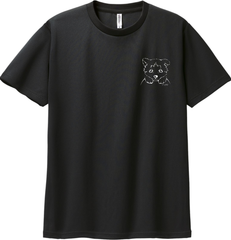 いぬワンポイントイラスト/オリジナルデザイン/00300-ACT/glimmer4.4オンス ドライTシャツ/ブラック