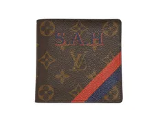 極美品 LOUIS VUITTON ルイヴィトン 二つ折り財布 ポルトフォイユマルコ イニシャル入り M62288 モノグラムキャンバス ブラウン 中古 4b006858